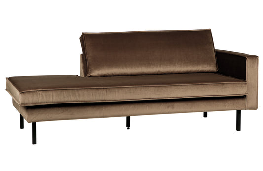 BEPUREHOME | Rodeo - Daybed, Höger, Velour Taupe