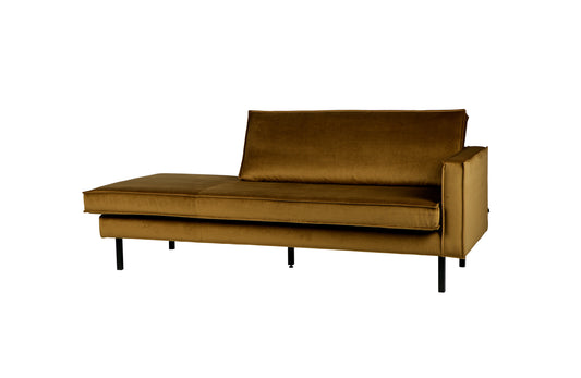 BEPUREHOME | Rodeo - Daybed, Höger, Velour Honey Yellow