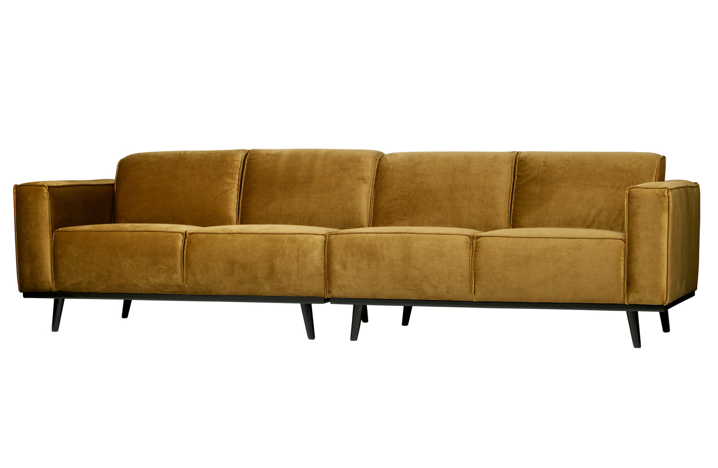 BEPUREHOME | Statement - 4-personers soffa, 280 Cm Velour Honey Yellow
