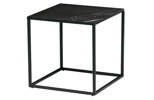 den vtwon | Sida - Soffbord, med marmorlook, svart skiva, 45x45