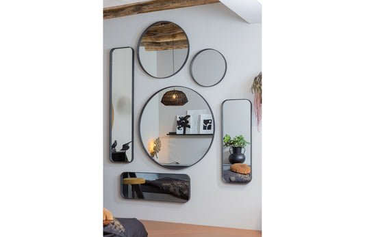 TRÄ | Doutzen - Spegel, Metall Svart 110x40cm
