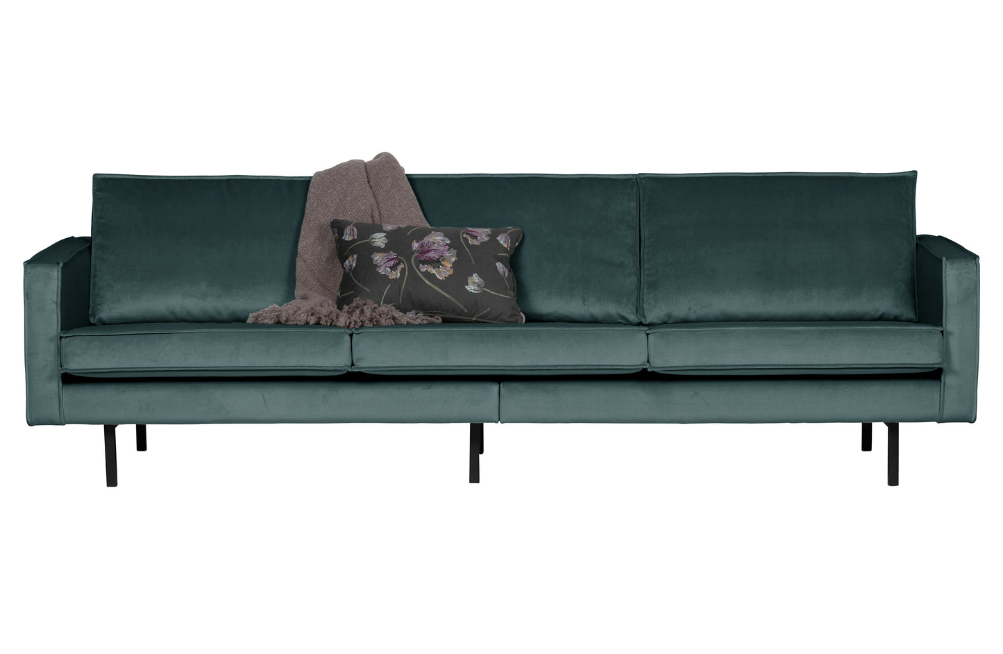 BEPUREHOME | Rodeo Sofa - 3-sits soffa, Velour Teal