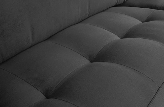 BEPUREHOME | Rodeo Classic Sofa - 3-personers soffa, Velour Mörkgrå