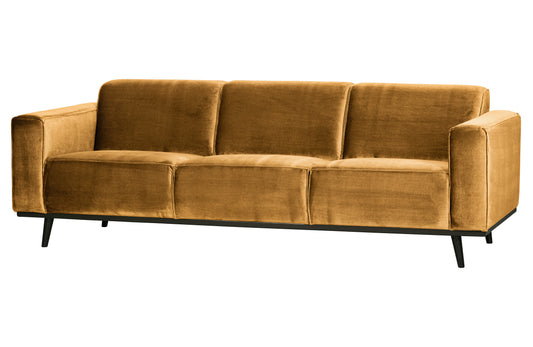 BEPUREHOME | Statement - 3-personers soffa, 230 Cm Velour Honey Yellow