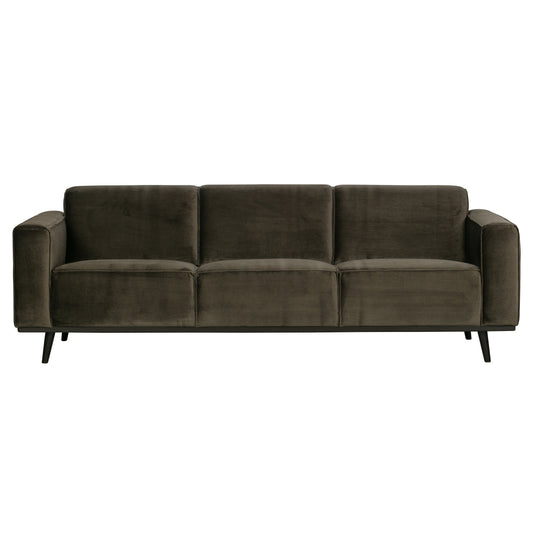 BEPUREHOME | Statement - 3-personers soffa, 230 Cm Velour Varmgrön