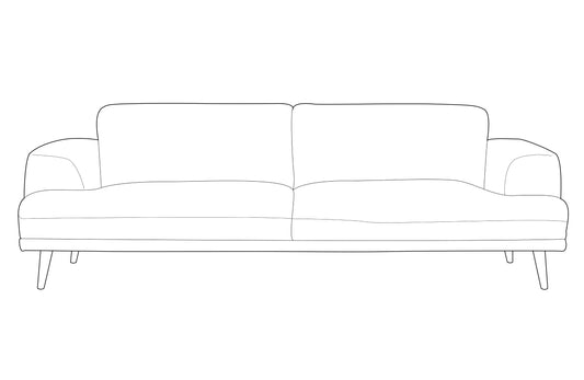 den vtwon | Borste - 3-personers soffa, 234 Cm Clouded Velour Järn