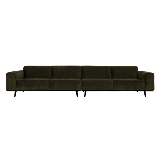 BEPUREHOME | Statement Xl - 4 personers soffa, 372 Cm Flat Rib Warm Green