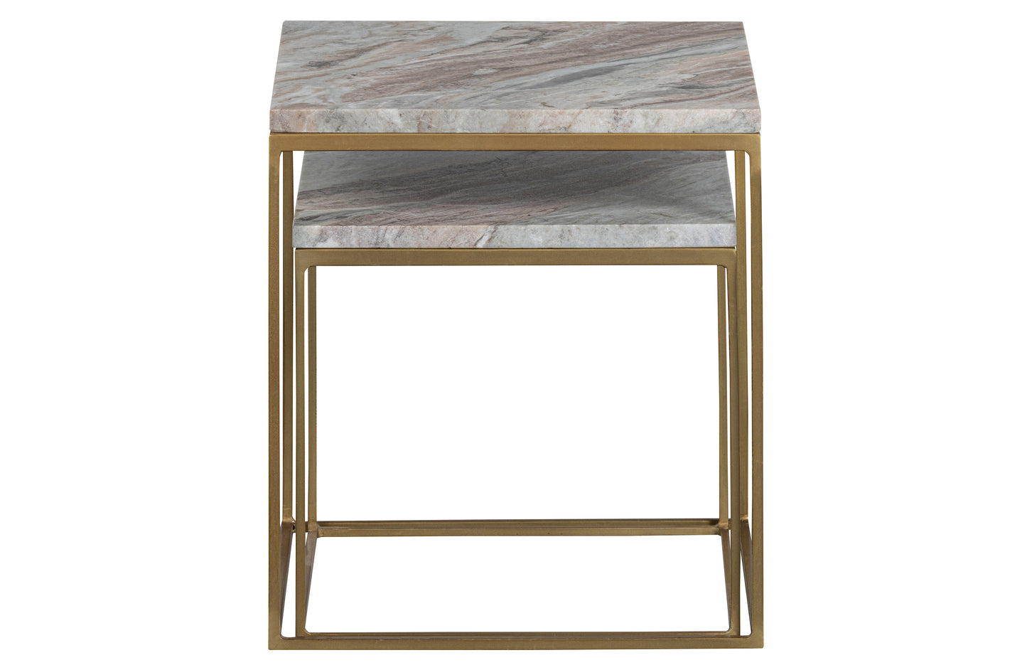 BEPUREHOME | Set med 2 Mellow - Sidobord,s Marble Champagne