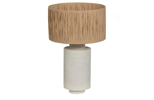 Pointed Table Lamp Metal/raffia Natural