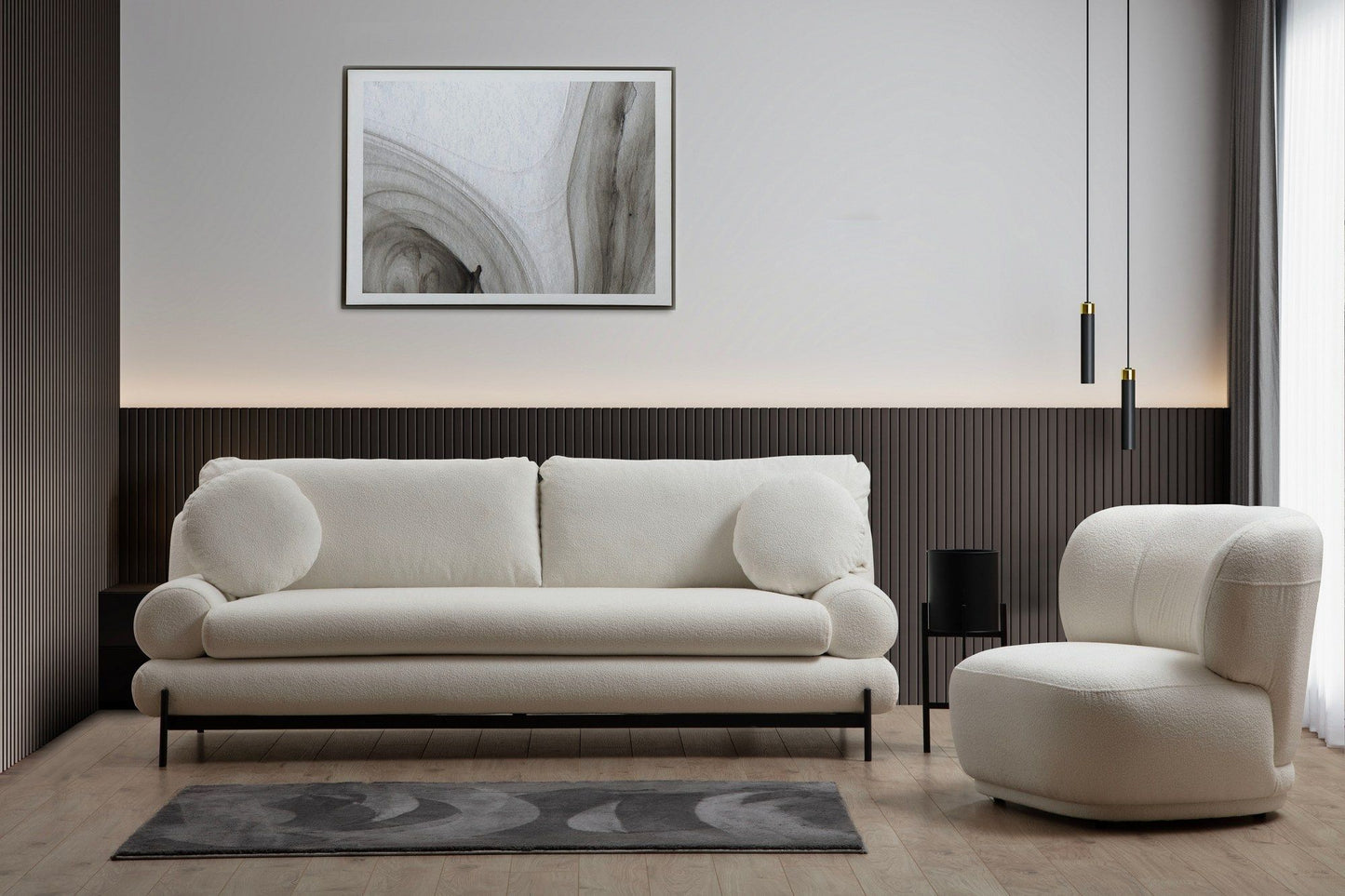 Livorno - Hvid - 3-sæders sofa