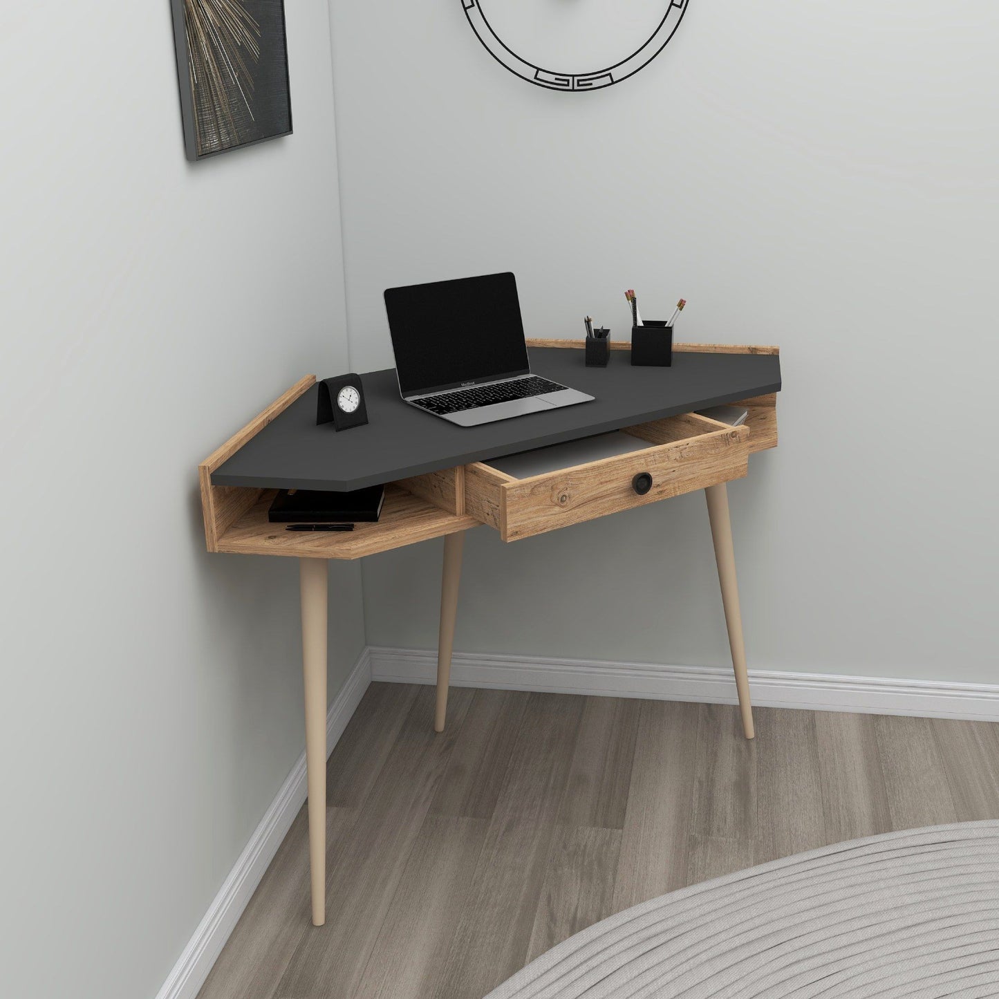 Supra - Atlantic Pine, Antracit - Study Desk