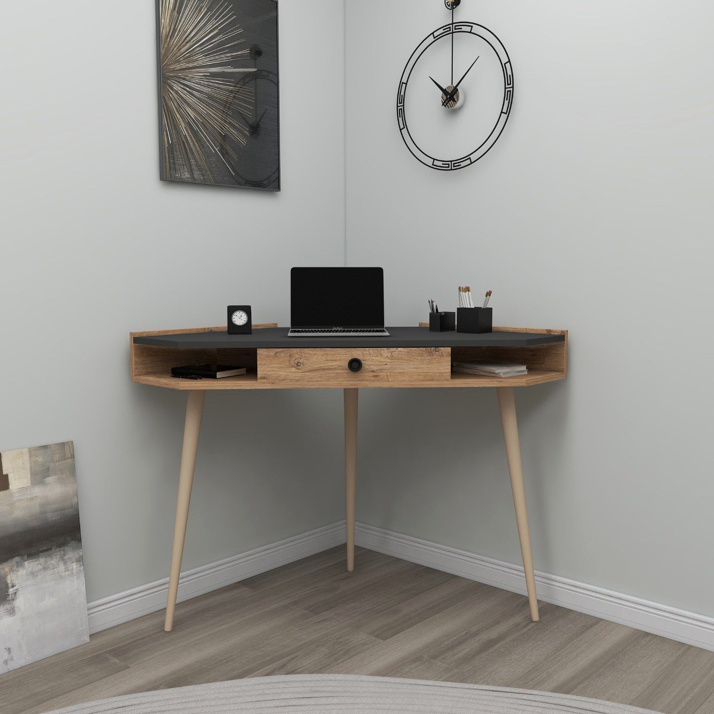 Supra - Atlantic Pine, Antracit - Study Desk