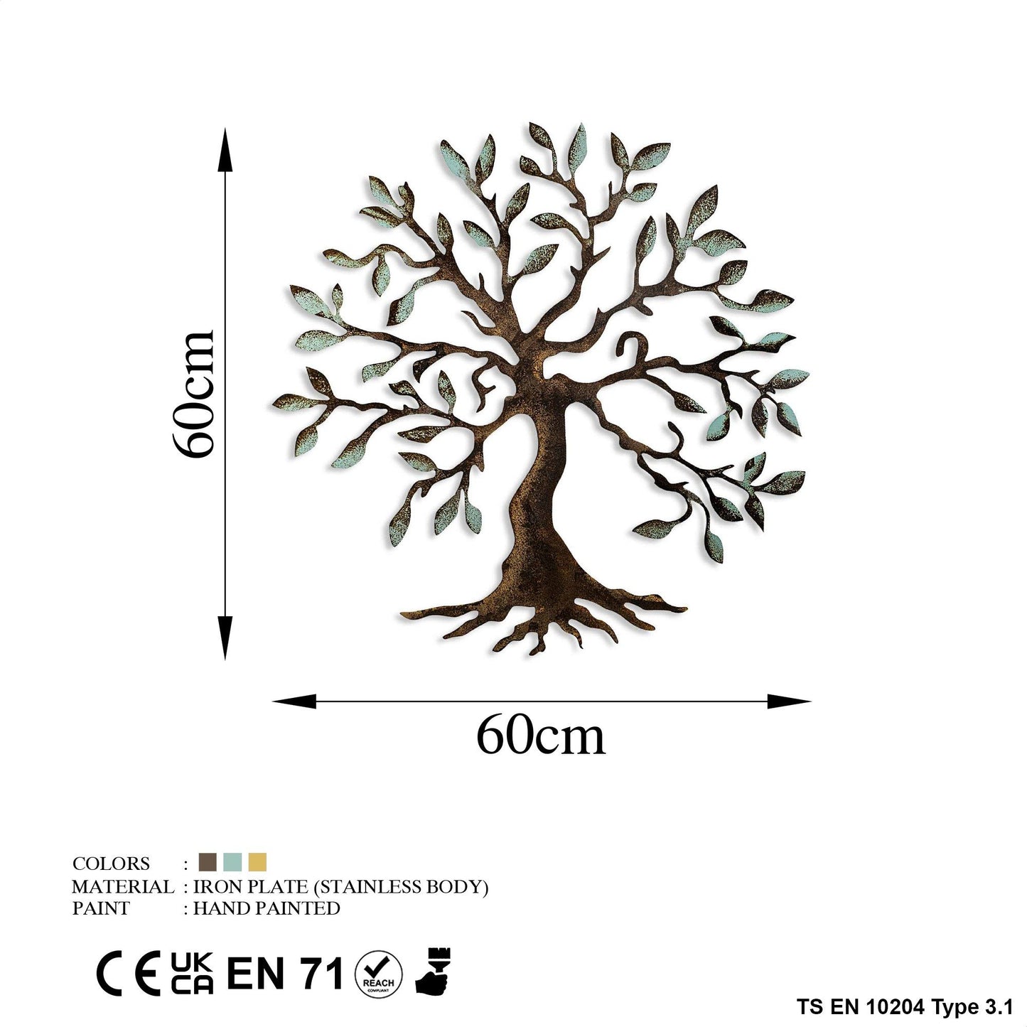 Træ - 1 - Dekorativt metalvægtilbehør