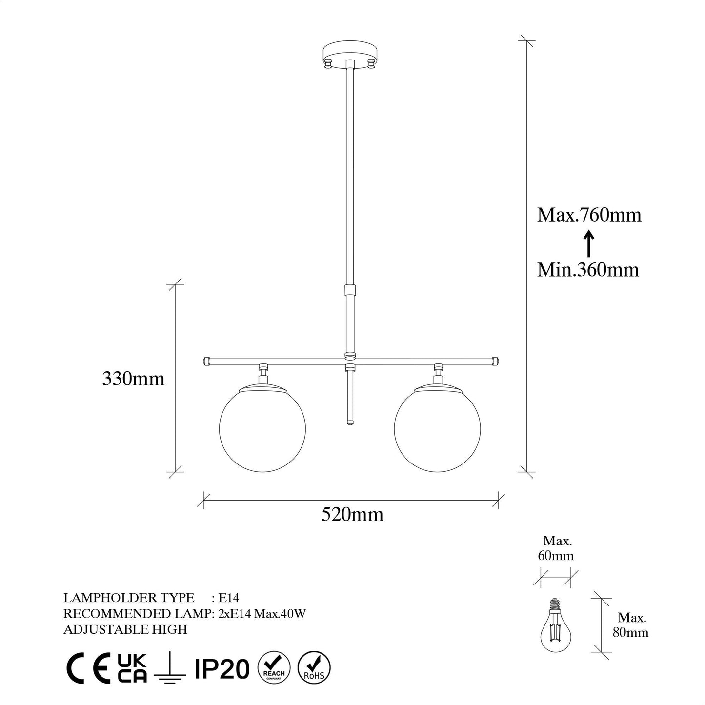 Rogn - 10760 - Loftlampe