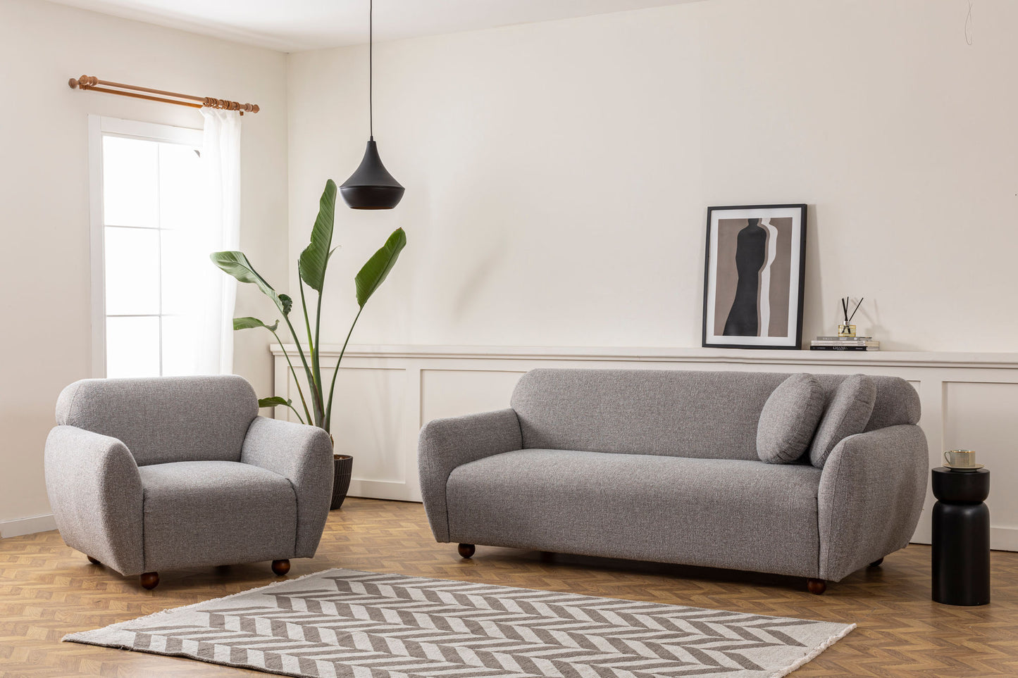 Eddy - Lysegrå - 3-sæders sofa