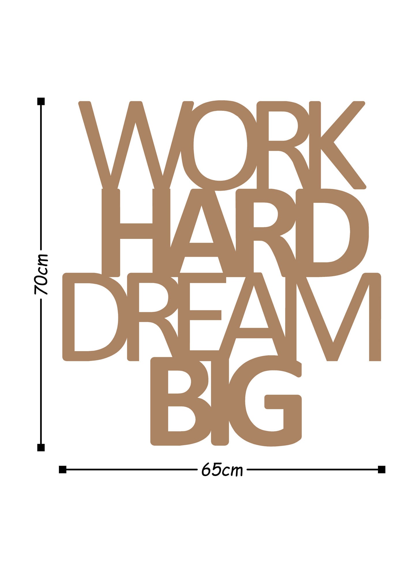 TAKK Work Hard Dream Bıg - Copper - NordlyHome.dk