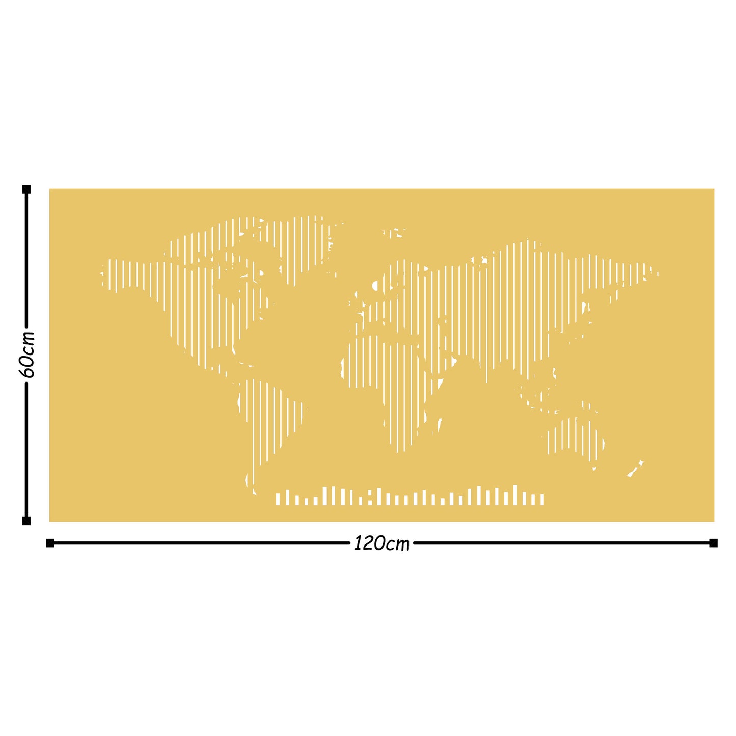 TAKK World Map Metal Decor 8 - Gold - NordlyHome.dk