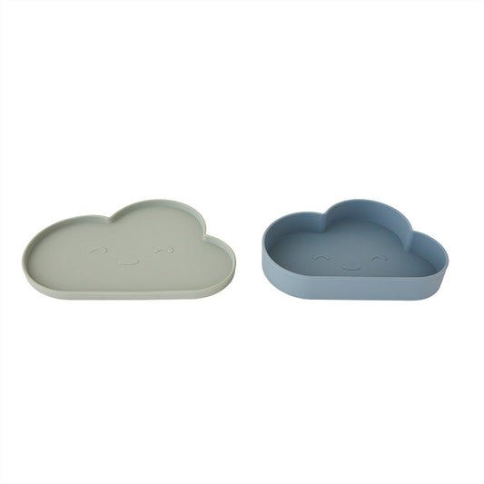 Chloe Cloud Plate and Bowl - Turmalin / Blek mynta