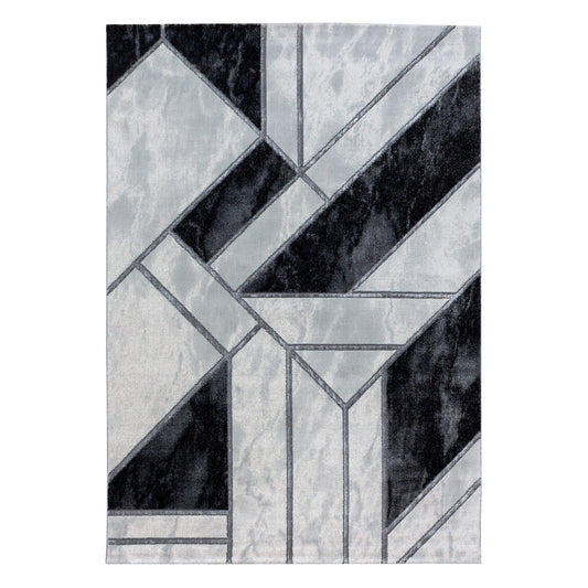 NAXOS3817SØLV Tæppe (120 x 170) - Sølv Hvid Sort