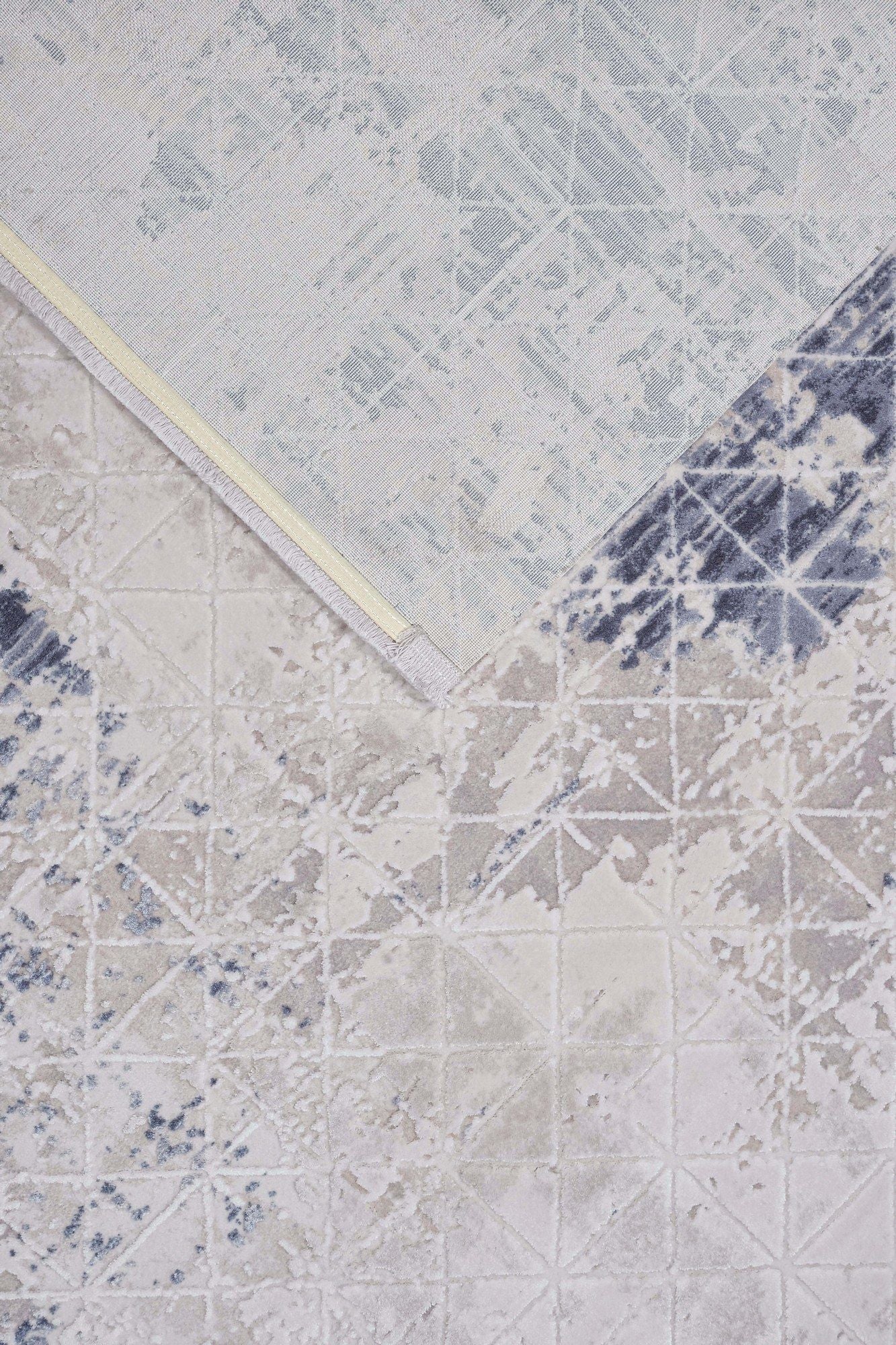 Hyeres 3702 - Mørkeblå Tæppe (100 x 300)