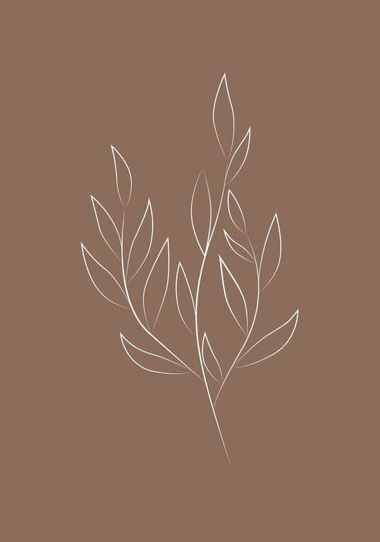 Plakat - Drawed leaf - 30x40