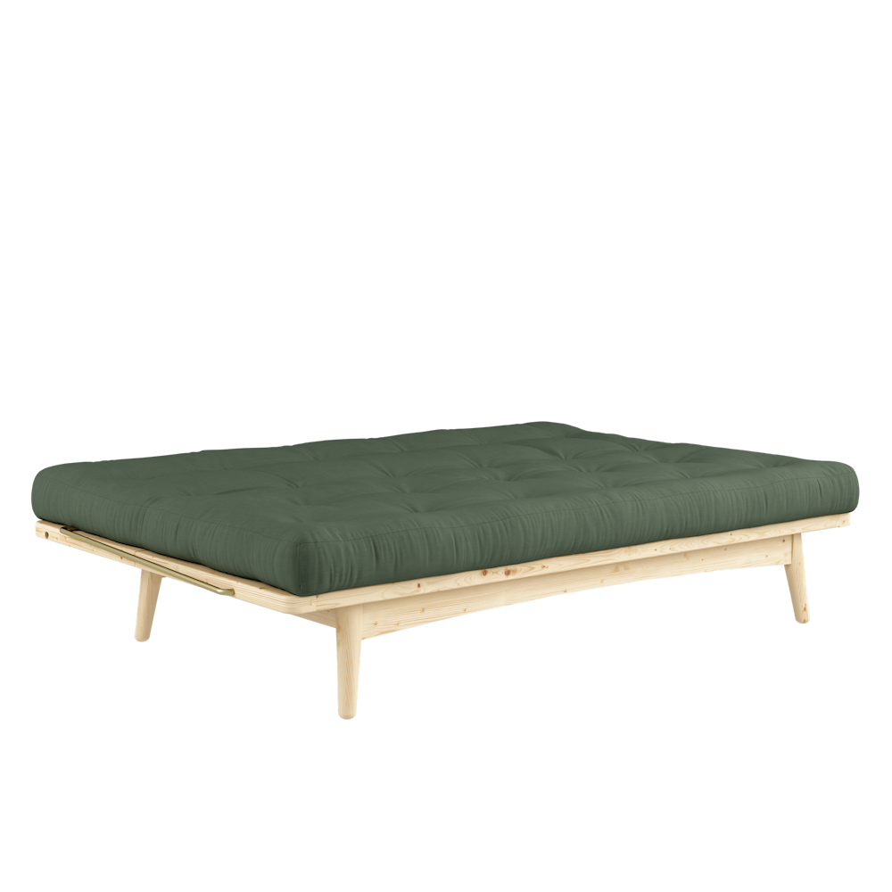 FOLK CLEAR LACQUERED W. 5-LAYER MIXED MATTRESS OLIVE GREEN-1