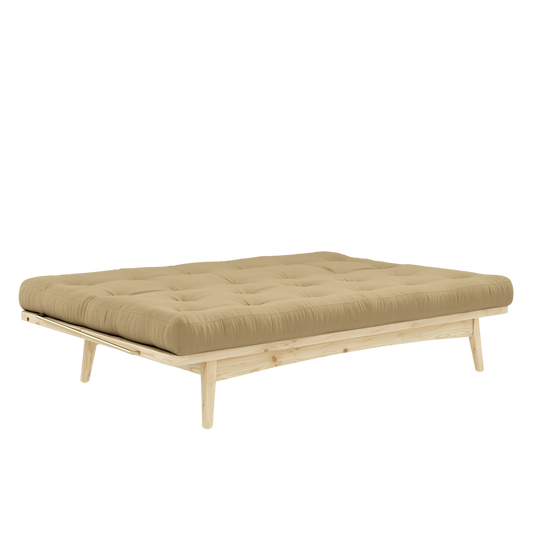 FOLK CLEAR LACQUERED W. 5-LAYER MIXED MATTRESS WHEAT BEIGE-1