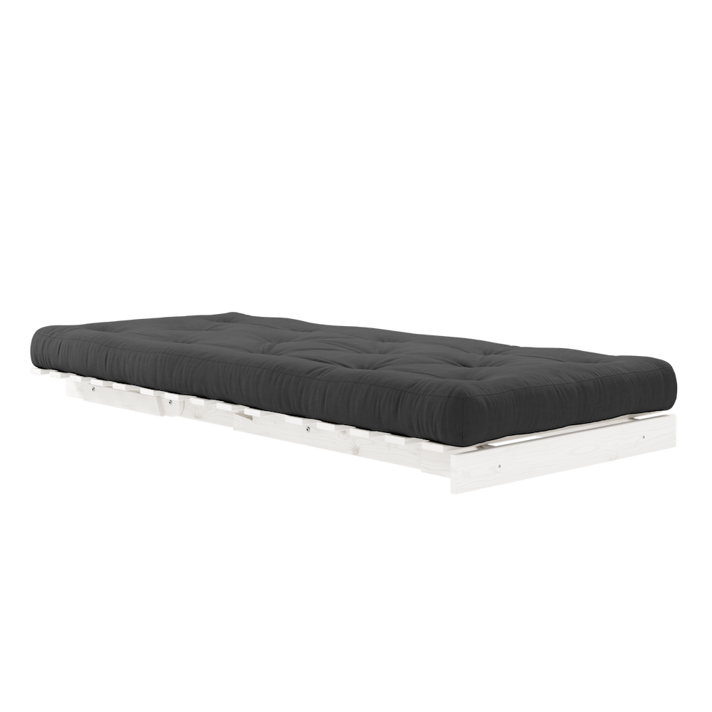 ROOTS WHITE LACQUERED 90 X 200 W. ROOTS MATTRESS DARK GREY 90 X 200-2