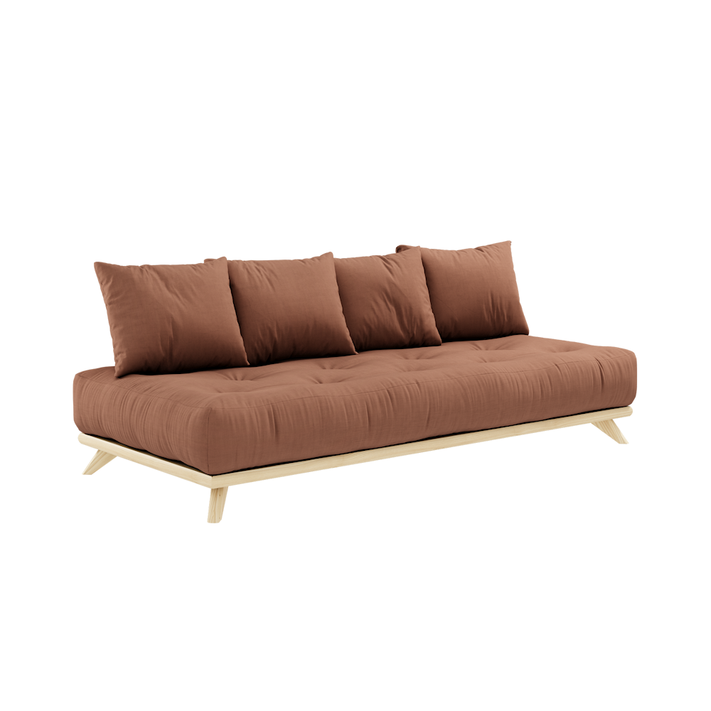 SENZA DAYBED CLEAR LACQUERED W. SENZA DAYBED MATTRESS SET CLAY BROWN-0