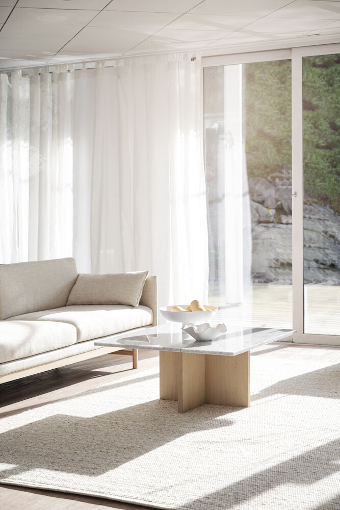 Rowico | Brooksville soffbord kvadrat 90x90 vit marmor/vitpigment ek Default Title