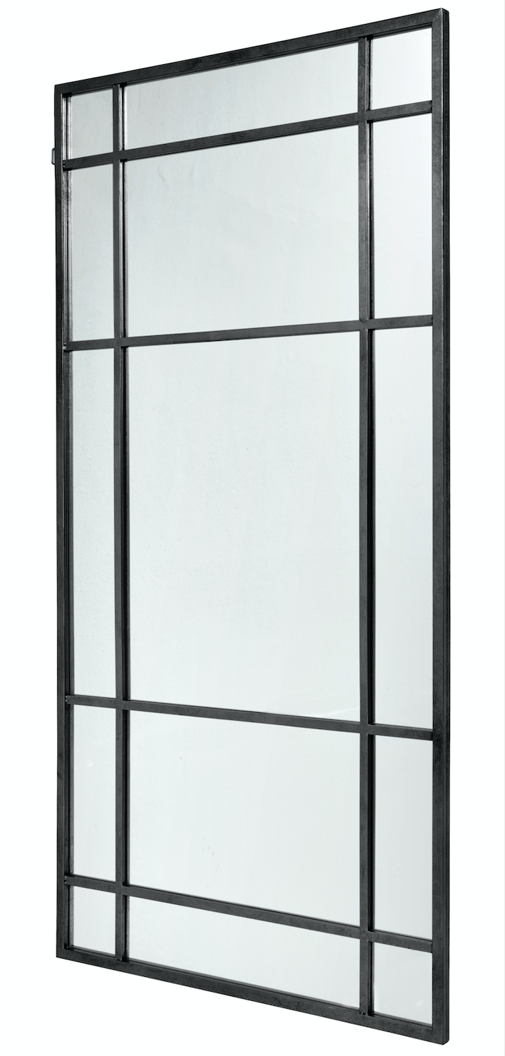 <transcy>SPIRIT spegel med järnram - 204x102 cm - svart</transcy>