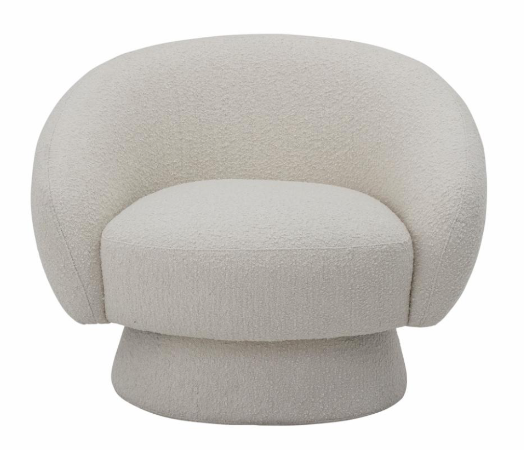 Ted lounge stol, vit, polyester
