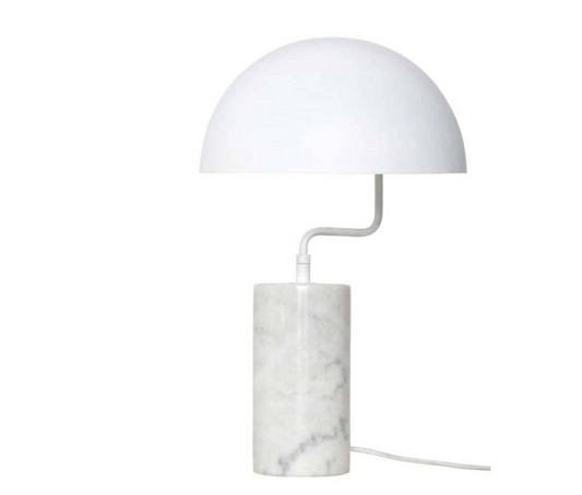 Bordslampa, vit, metall / marmor