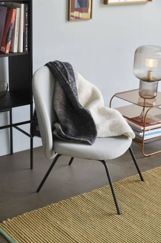 Lounge stol, metallben, svart / grå