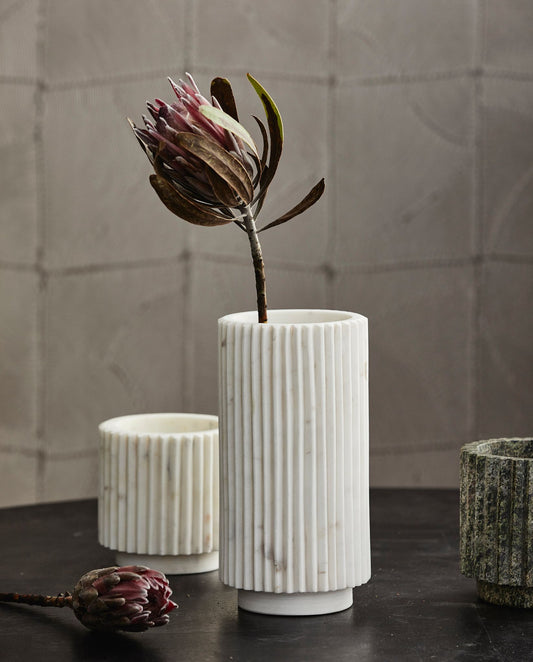LOON vase - hvid marmor