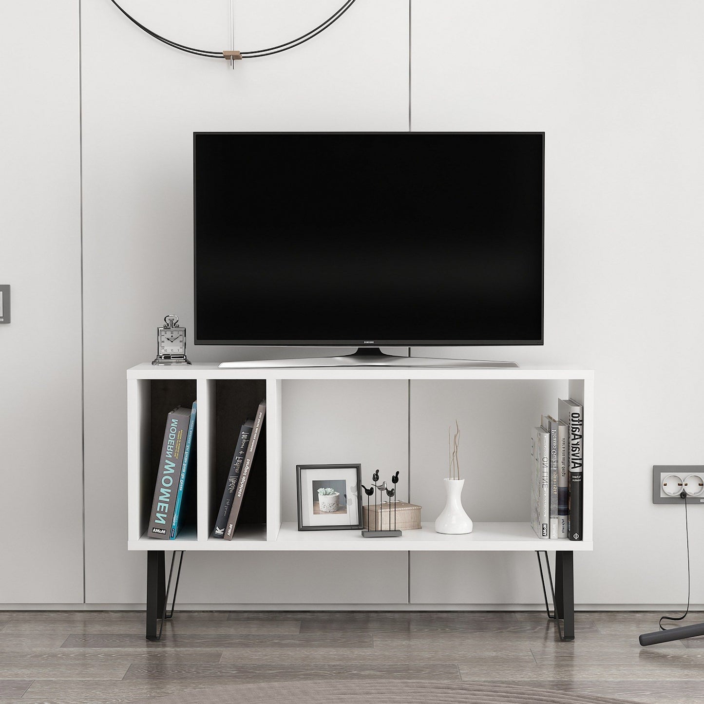 Arven - Hvid, Mørkegrå - TV Stand