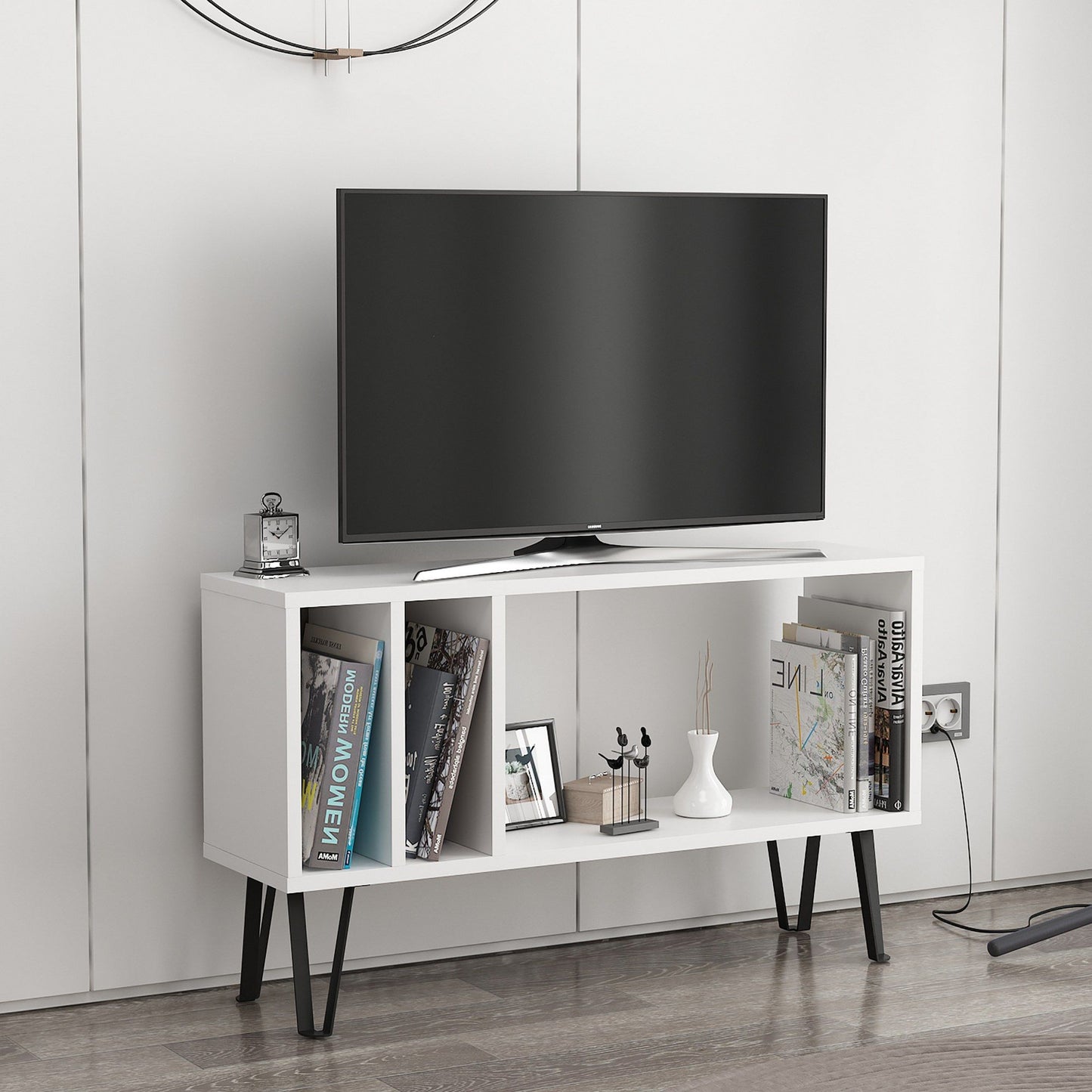 Arven - Hvid, Mørkegrå - TV Stand