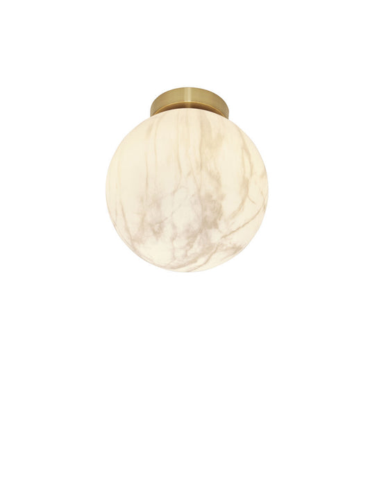 Det handlar om RoMi | Taklampa Carrara globe vit marmortryck/guld, S