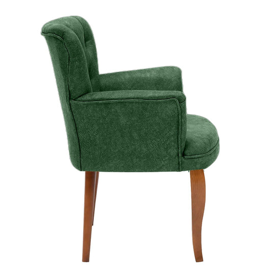 Paris Walnut Wooden - Khaki - Wing Chair