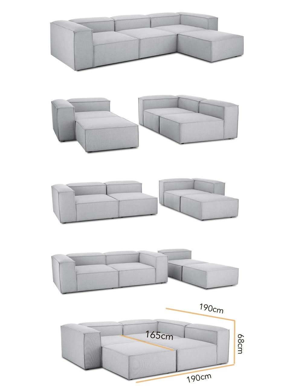 Frida 4 - Light Grey - Corner Sofa