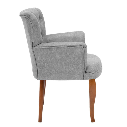 Paris Walnut Wooden - Grå - Wing Chair