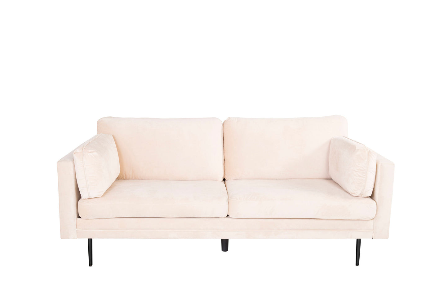 Boom - 3 personers sofa, velour - Creme+ Sorte ben
