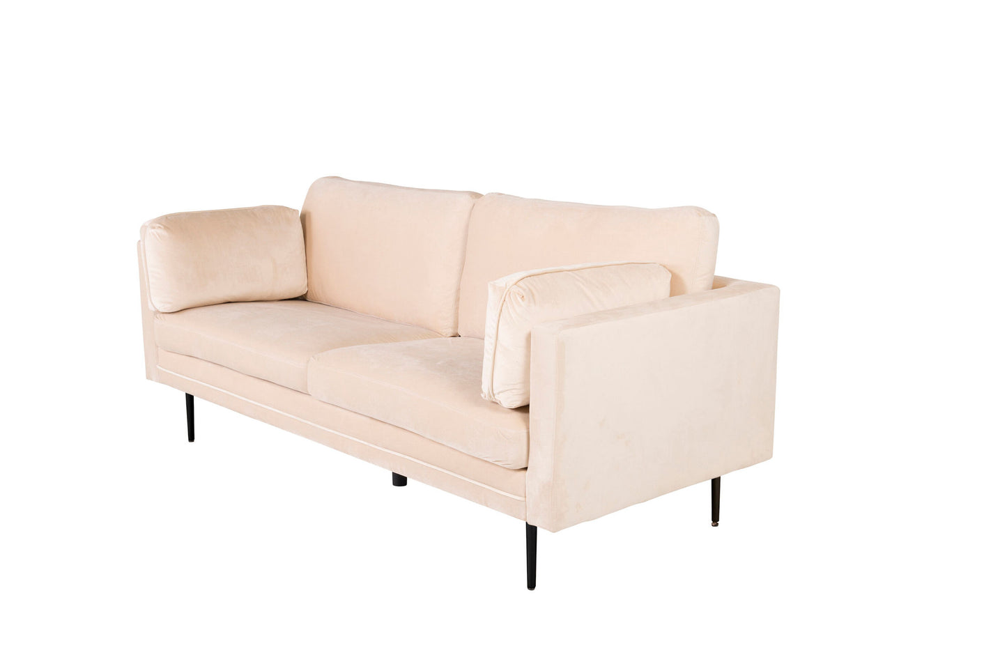Boom - 3 personers sofa, velour - Creme+ Sorte ben