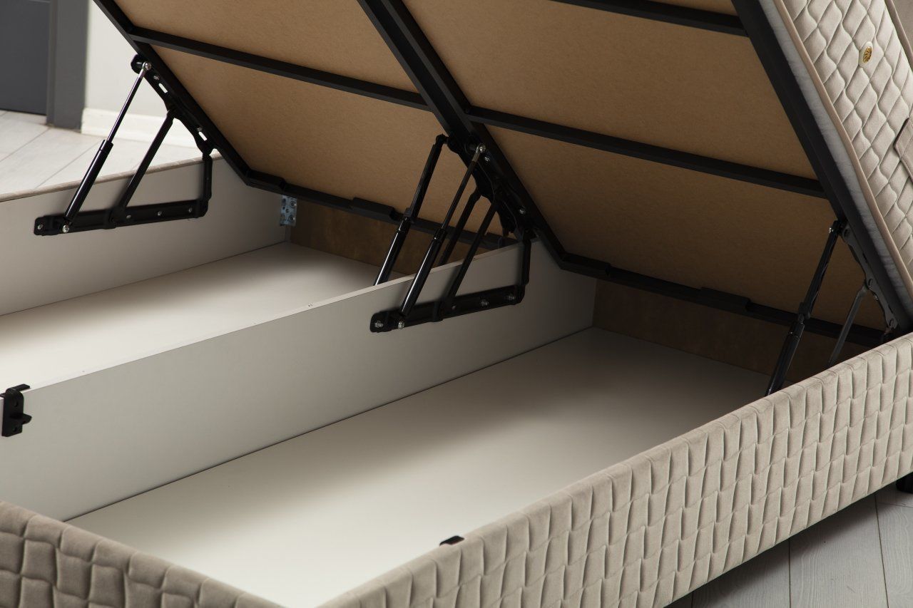 Safir 150 x 200 - Brown - Double Bed Base & Headboard