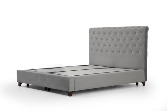 Deluxe 160 x 200 - Grey - Double Bed Base & Headboard