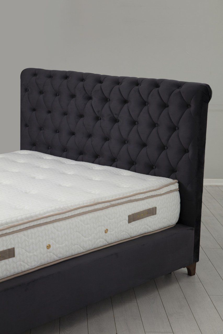 Deluxe Set 160 x 200 v2 - Anthracite - Double Mattress, Base & Headboard