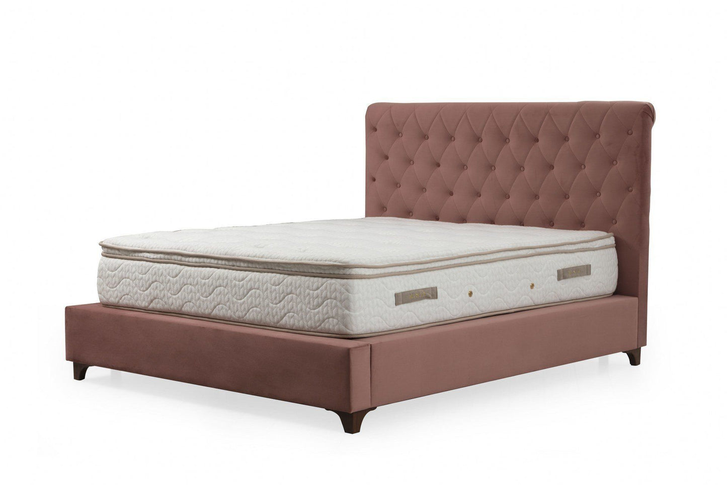 Deluxe Set 150 x 200 v2 - Dusty Rose - Double Mattress, Base & Headboard