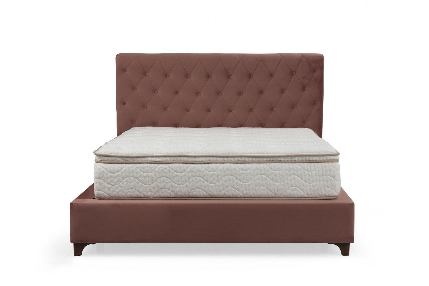 Deluxe Set 150 x 200 v2 - Dusty Rose - Double Mattress, Base & Headboard