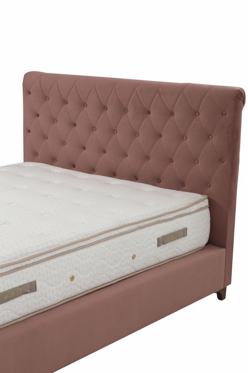 Deluxe Set 150 x 200 v2 - Dusty Rose - Double Mattress, Base & Headboard