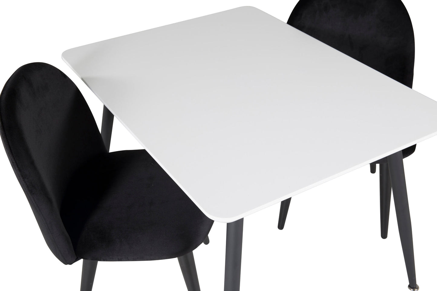 Polar spisebord 80*60 XXS - Hvid / sort +fløjlsspisestol XXS - sort fløjl _2